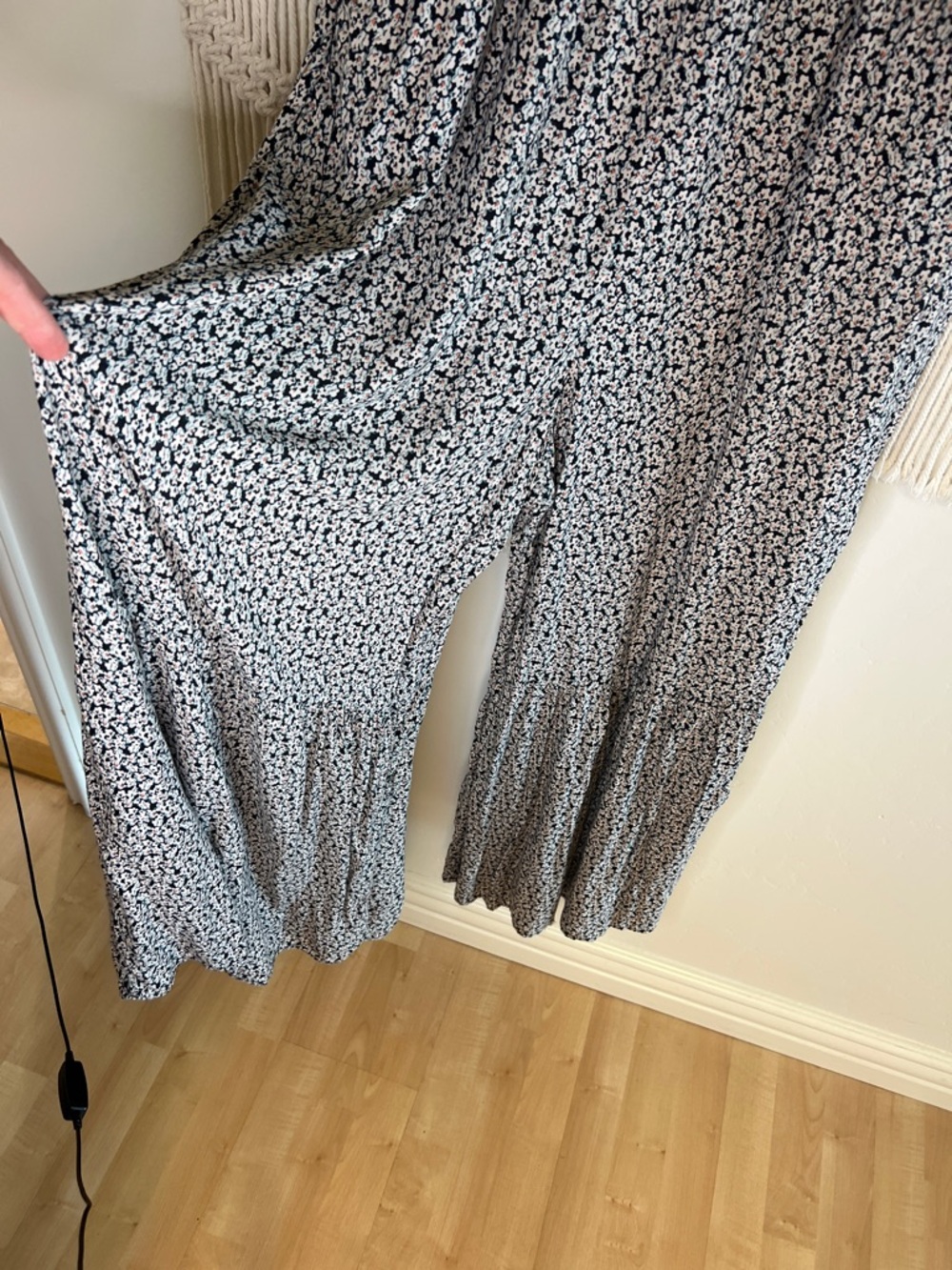 Free People Black and White Floral Strapless Maxi Jumpsuit Romper - Picture 4 of 9